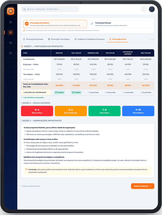 Plataforma de Avaliação de Proposta Comercial