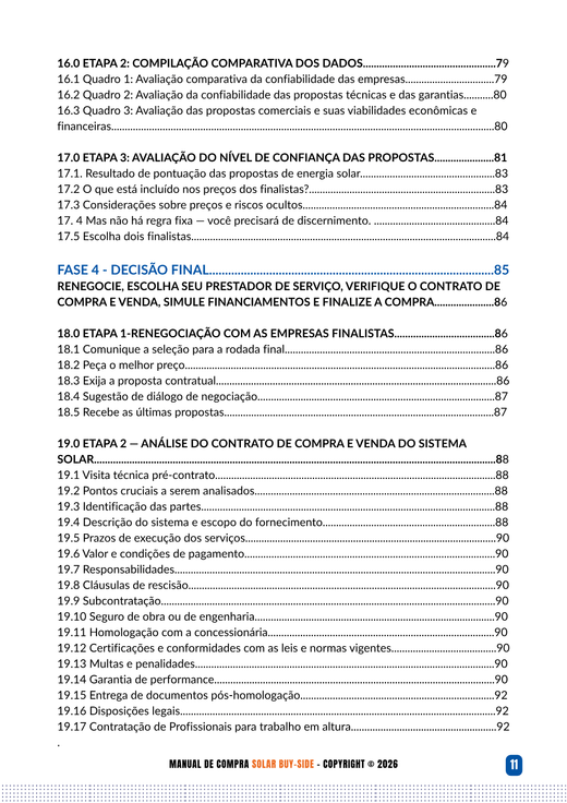 Página 11 do Manual Solar Buy-Side: índice interativo